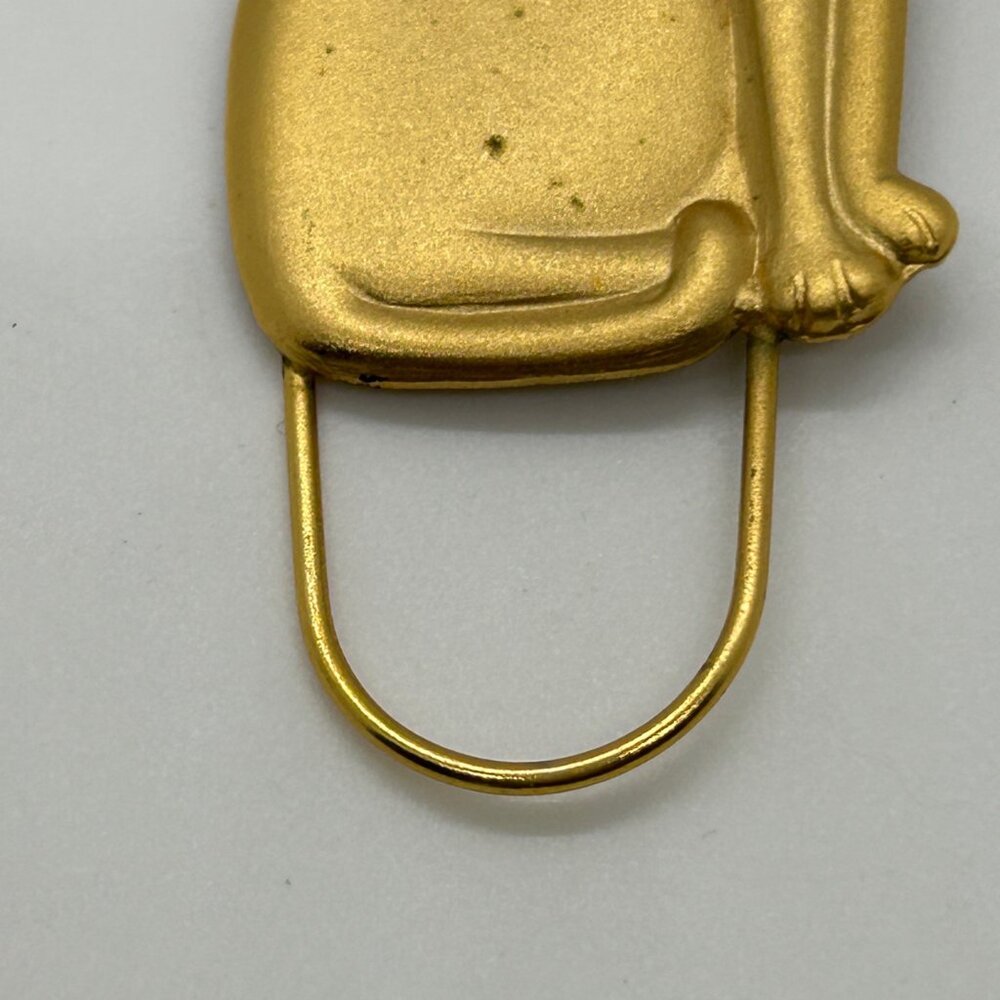 Vintage Gold Tone Cat Eyeglass Holder Brooch Pin Spectacle Hanger Reader Hanger - Picture 5 of 13